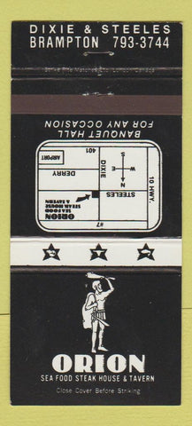 Matchbook Cover - Orion Steak House Tavern Brampton ON 30 Strike