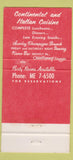 Matchbook Cover - Crispino's Cafe Chalis Chicago IL WORN 30 Strike
