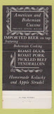 Matchbook Cover - Old Prague Restaurant Cicero IL 30 Strike