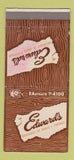 Matchbook Cover - Edward's Chicago IL STAINED 30 Strike