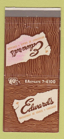 Matchbook Cover - Edward's Chicago IL STAINED 30 Strike
