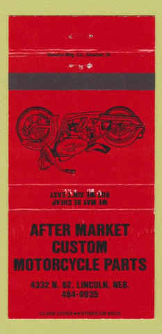 Matchbook Cover - After Market Motorcycle Parts Lincoln NE 30 Strike