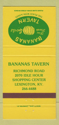 Matchbook Cover - Bananas Tavern Lexington KY 30 Strike