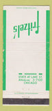 Matchbook Cover - Fritzel's Chicago IL WEAR 30 Strike