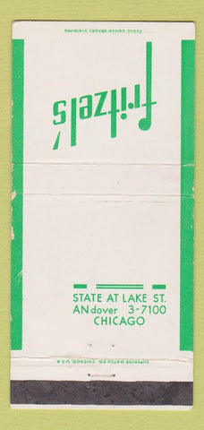 Matchbook Cover - Fritzel's Chicago IL WEAR 30 Strike