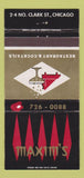 Matchbook Cover - Maxim's Chicago IL 30 Strike