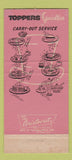 Matchbook Cover - Toppers Drive In Lincolnwood IL 30 Strike