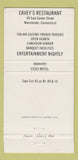 Matchbook Cover - Cavey's of Manchester CT 30 Strike