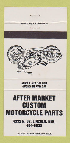 Matchbook Cover - After Market Motorcycle Parts Lincoln NE 30 Strike