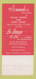Matchbook Cover - Armando's Chicago IL 30 Strike