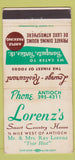 Matchbook Cover - Lorenz's Country House Antioch IL 30 Strike