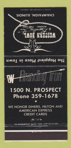 Matchbook Cover - Western Bowling Champaign IL 30 Strike