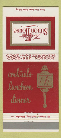 Matchbook Cover - Simon House Madison Milwaukee WI 30 Strike