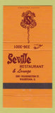 Matchbook Cover - Seville Restaurant Waukegan IL 30 Strike