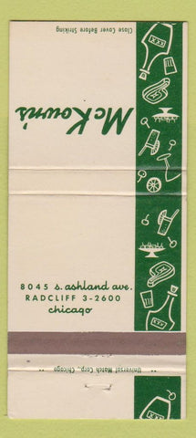 Matchbook Cover - McKown's Chicago IL 30 Strike