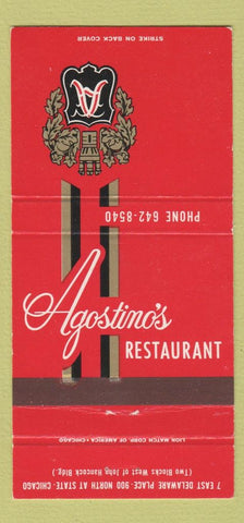 Matchbook Cover - Agostino's Restaurant Chicago IL 30 Strike