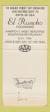 Matchbook Cover - El Rancho Colorado 30 Strike
