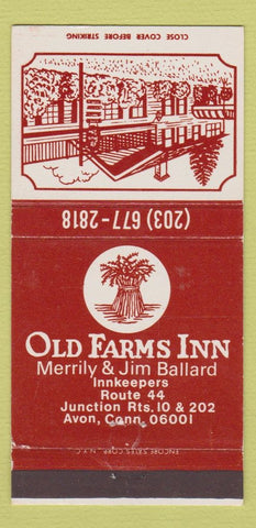 Matchbook Cover - Old Farms Inn Avon CT 30 Strike