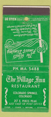 Matchbook Cover - The Village Inn Colorado Springs 30 Stick