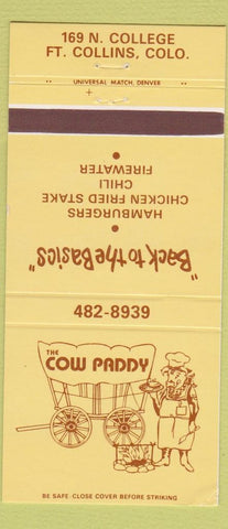 Matchbook Cover - Cow Paddy Fort Collins Colorado 30 Strike