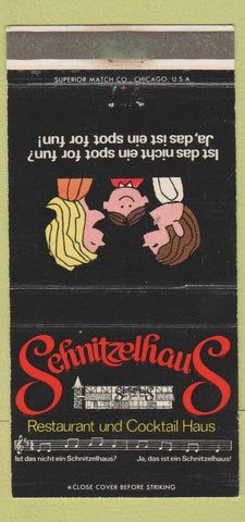 Matchbook Cover - Schnitzelhaus Restaurant German Milwaukee WI WEAR 30 Strike