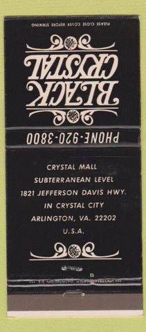 Matchbook Cover - Black Crystal Arlington VA 30 Strike