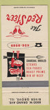 Matchbook Cover - Red Steer River Grove IL 30 Strike