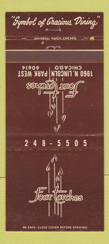 Matchbook Cover - Four Torches Chicago IL 30 Strike