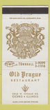 Matchbook Cover - Old Prague Restaurant Cicero IL 30 Strike