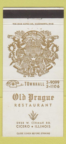 Matchbook Cover - Old Prague Restaurant Cicero IL 30 Strike