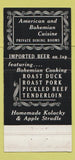 Matchbook Cover - Old Prague Restaurant Cicero IL 30 Strike