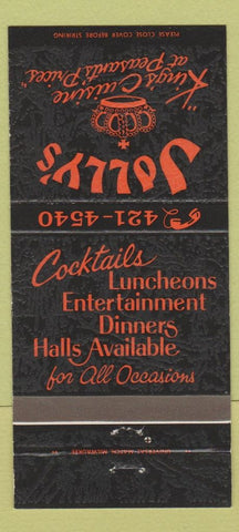 Matchbook Cover - Jolly's Restaurant Greenfield WI 30 Strike