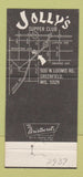 Matchbook Cover - Jolly's Restaurant Greenfield WI 30 Strike