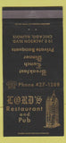 Matchbook Cover - Lord's Restaurant Pub Chicago IL WEAR 30 Strike