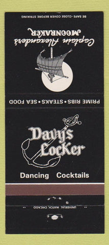 Matchbook Cover - Davy's Locker Moonraker Fort Wayne IN South Bend 30 Strike