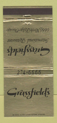 Matchbook Cover - Grassfield's Chicago IL 30 Strike