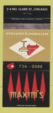 Matchbook Cover - Maxim's Chicago IL WEAR 30 Strike