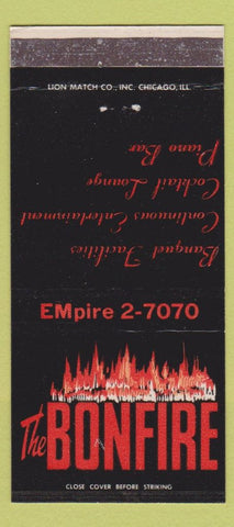 Matchbook Cover - The Bonfire Vernon Hills Country Club IL  30 Strike