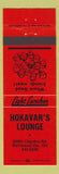 Matchbook Cover - Hokavar's Lounge Richmond Heights OH orange