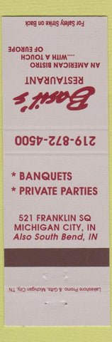 Matchbook Cover - Basil's Restaurant Michigan City IN