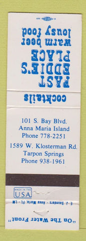 Matchbook Cover - Fast Eddie's Place Anna Maria Island Tarpon Springs FL