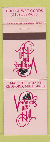 Matchbook Cover - Veronica's on the Hill Redford MI