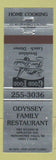 Matchbook Cover - Odyssey Family Restaurant Menomonee Falls WI