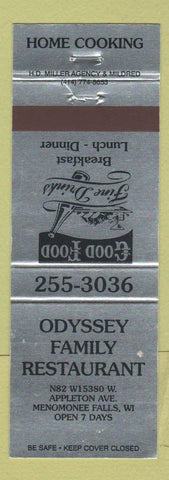 Matchbook Cover - Odyssey Family Restaurant Menomonee Falls WI