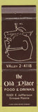 Matchbook Cover - Old Place Restaurant Grosse Pointe MI