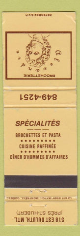 Matchbook Cover - Crochetterie Alexandre Montreal QC WEAR