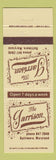 Matchbook Cover - Garrison Baltimore MD