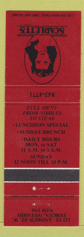 Matchbook Cover - Scarletts Fergus ON girlie