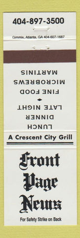 Matchbook Cover - Front Page News Crescent City