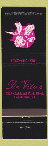Matchbook Cover - De Vito's Lauderhill FL orchid